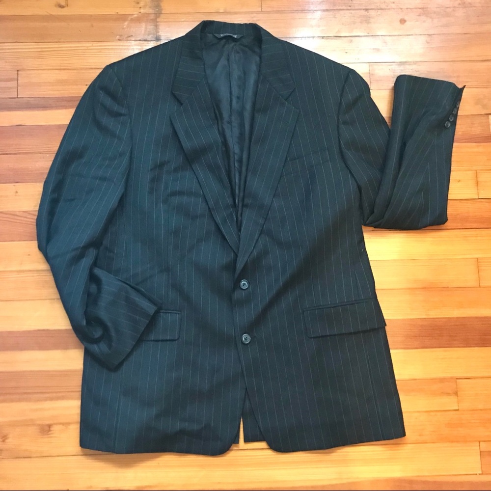 BURBERRY 100% Pure Wool Pinstripe Blazer 44L